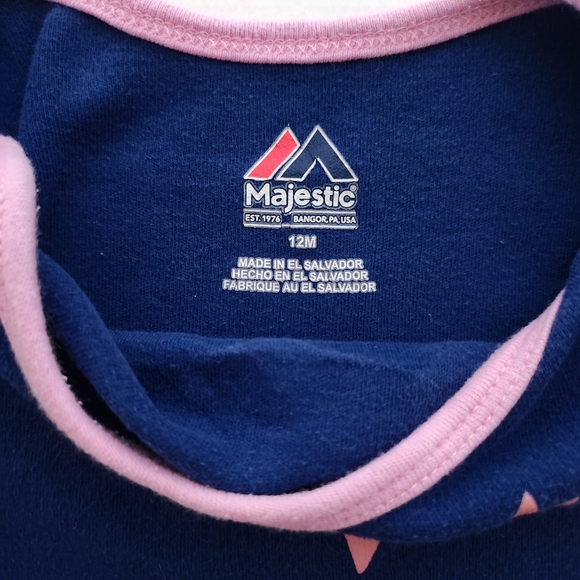 Size 12M - Pink & Blue MLB Toronto Blue Jays Official Girls Onesie - Picture 3 of 4